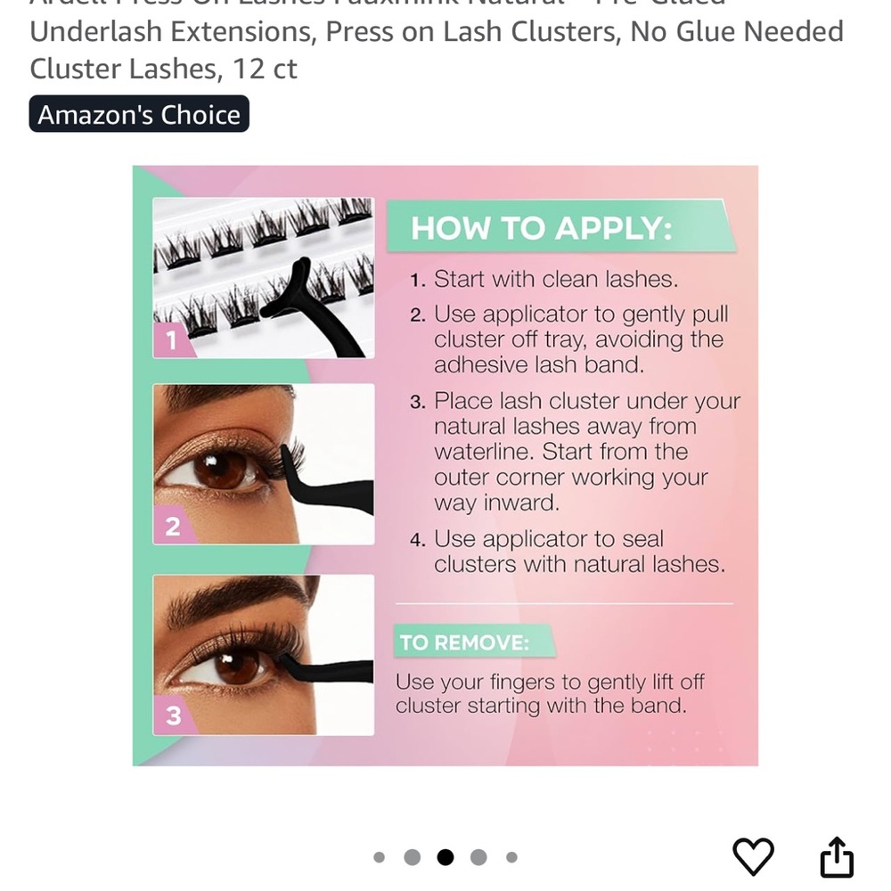 Ardell Press On Lashes Fauxmink Natural Pre-Glued Underlash Extensions - Picture 6 of 8